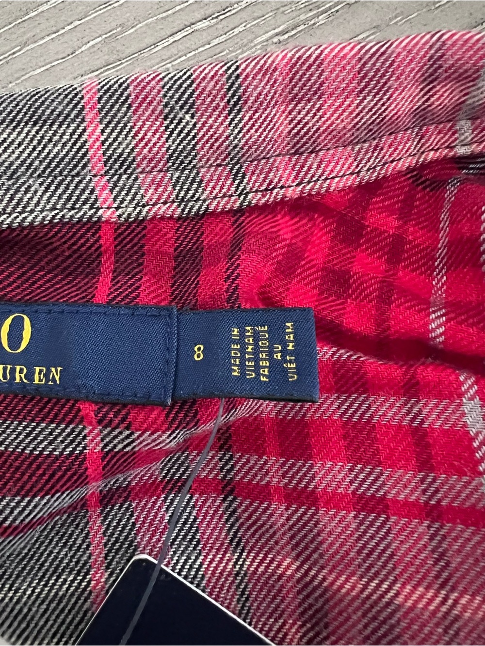 Plaid Red Button-Front Maxi flannel Shirt Dress size 8 - Picture 7 of 8